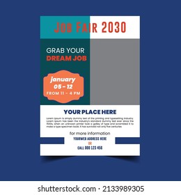 Job Fair Poster, Job Recruitment Event, Flyer Template For Job Fair