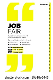 Job Fair Poster Template With Time Date Venue And Ticket Purchase Details