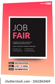 Job Fair Poster Template with Time Date Venue and Ticket Purchase Details