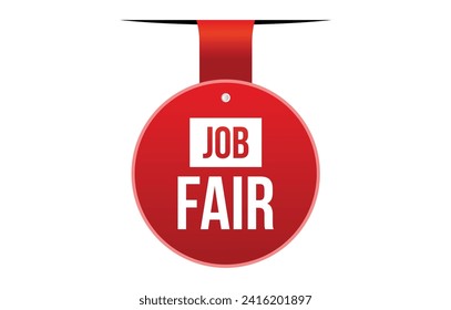 Job Fair red vector banner illustration isolated on white background