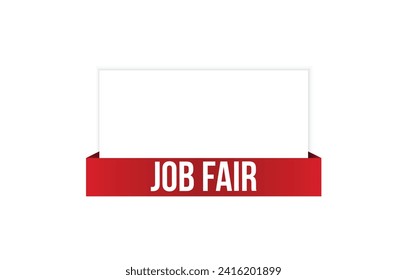 Job Fair red vector banner illustration isolated on white background