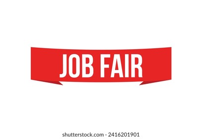 Job Fair red vector banner illustration isolated on white background