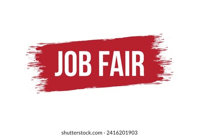 Job Fair red vector banner illustration isolated on white background