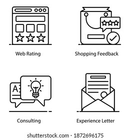 Paket mit Job- und Feedback-Symbolen 