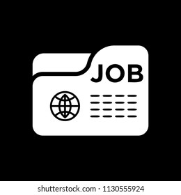 Job file document icon vector white
