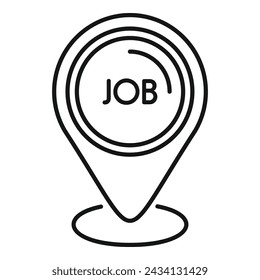 Job find location icon outline vector. Looking seek now. Candidate career