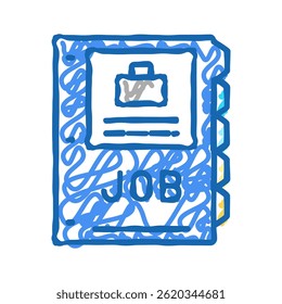 job folder doodle icon sketch vector. job folder sign. isolated symbol illustration