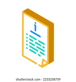job folder isometric icon vector. job folder sign. isolated symbol illustration