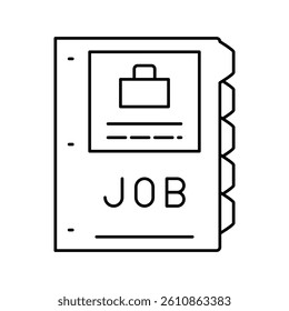 job folder line icon vector. job folder sign. isolated contour symbol black illustration