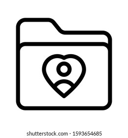 job folder vector thin line icon 