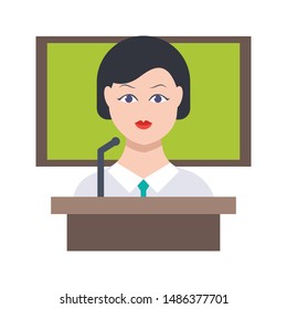 job glyph flat vector icon