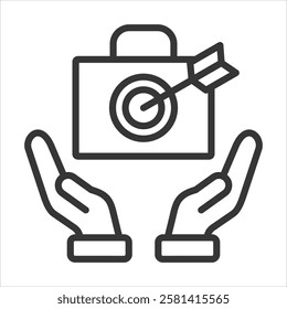 Job Goals Icon Vector Illustration Outline