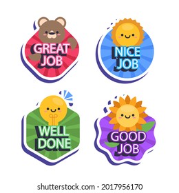 Job Great Job Stickers Logo School Stock Vector (Royalty Free ...