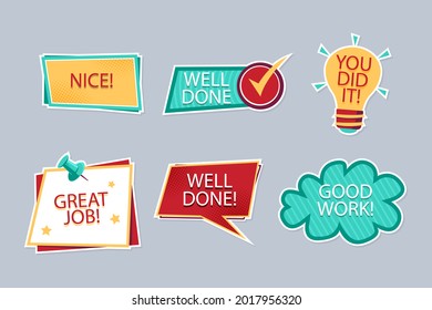 Job Great Job Stickers Logo School Stock Vector (Royalty Free ...