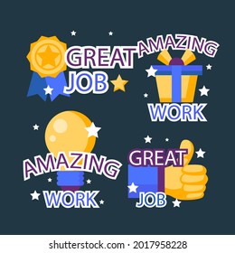 Job Great Job Stickers Logo School Stock Vector (Royalty Free ...