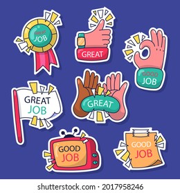 Job Great Job Stickers Logo School Stock Vector (Royalty Free ...