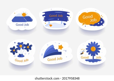 Job Great Job Stickers Logo School Stock Vector (Royalty Free ...