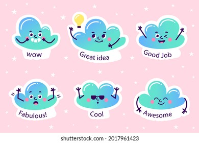 Job and great job stickers logo. School reward, encouragement sign, stamp. Student icon. Success, congrats, excellent work label. Awesome homework, well done. Educational kids design. Vector art. 