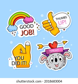 Job Great Job Stickers Logo School Stock Vector (royalty Free 