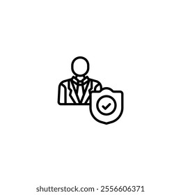 job guarantee outline icon and illustration