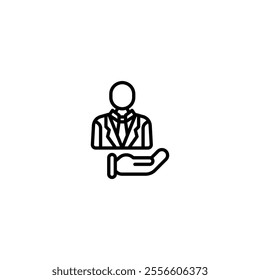 job guarantee outline icon and illustration