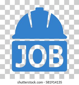 Job Helmet vector pictogram. Illustration style is a flat iconic cobalt symbol on a transparent background.