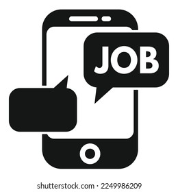 Job hire chat icon simple vector. Online search. Find recruit
