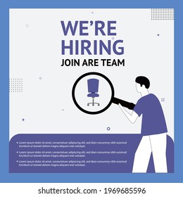 Job hiring with character concept. character search job. agency interview. select a resume process. template for web landing page, banner, presentation, social media. Vector illustration
