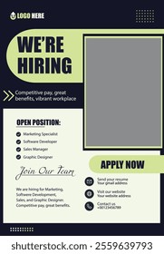 Job hiring flyer design. we are hiring poster design.