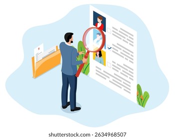 Job hiring involves HR managers researching candidate profiles, conducting online interviews, and using rating systems to evaluate resumes and select the right workers for company positions.
