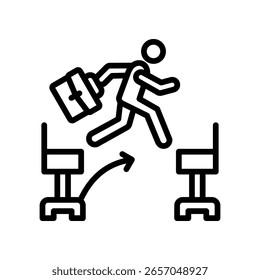Ilustración vectorial de esquema de icono de tolva de trabajo