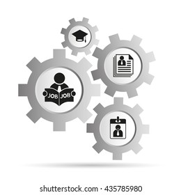 job and human resource concept in gear