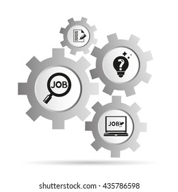 job and human resource concept in gear