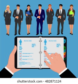 job hunter, human resources concept, vector illustration