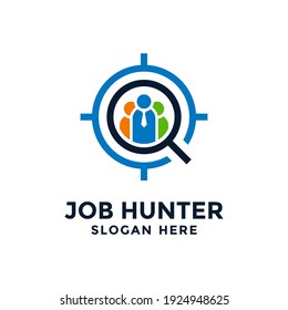 Job Hunter Logo Design Template.
Creative Concept Of Find Job Vector Illustration