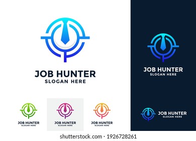Job hunter logo design template.
Creative concept of find job vector illustration