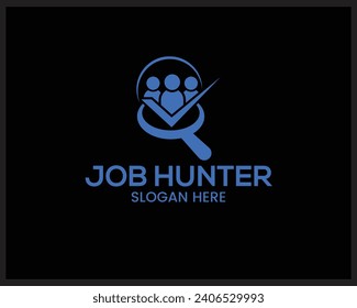 Diseño del logotipo de Job Hunter o plantilla de diseño del logotipo de Work Finder