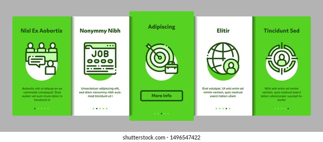 Job Hunting Elements Vector Onboarding Mobile App Page Screen. Contour Illustrations