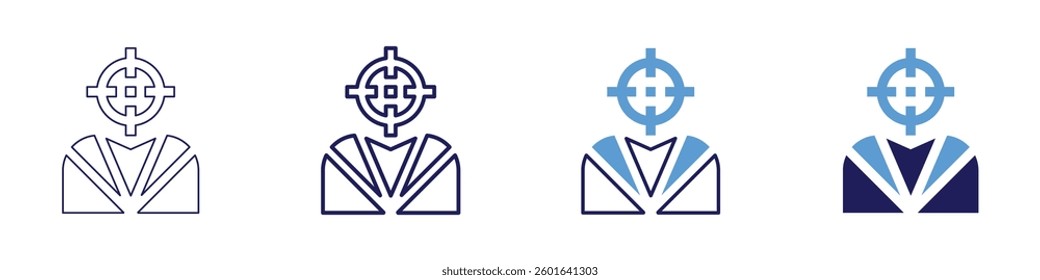 Job application​ icon in 4 different styles. Thin Line, Line, Bold Line, Duotone. Duotone style. Editable stroke.