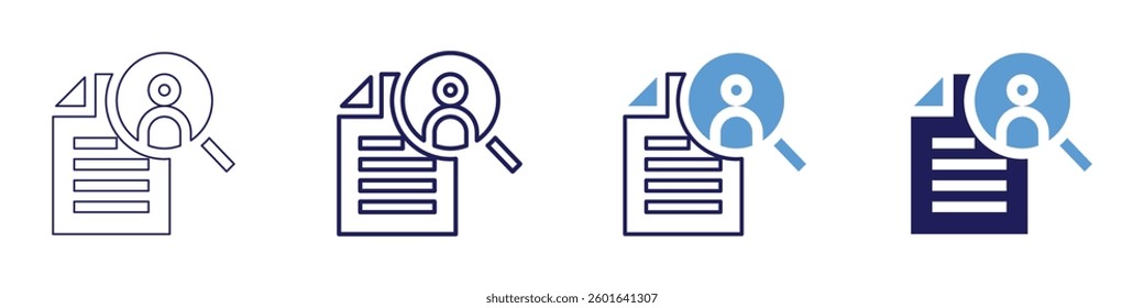 Job interview​ icon in 4 different styles. Thin Line, Line, Bold Line, Duotone. Duotone style. Editable stroke.