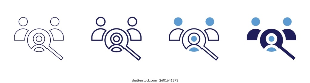 Job seeker​ icon in 4 different styles. Thin Line, Line, Bold Line, Duotone. Duotone style. Editable stroke.