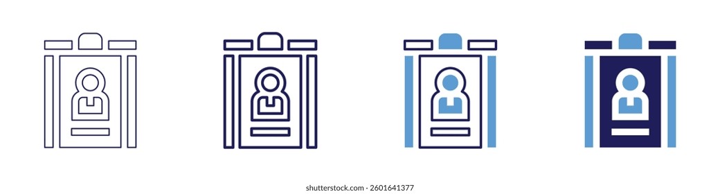 Job security​ icon in 4 different styles. Thin Line, Line, Bold Line, Duotone. Duotone style. Editable stroke.