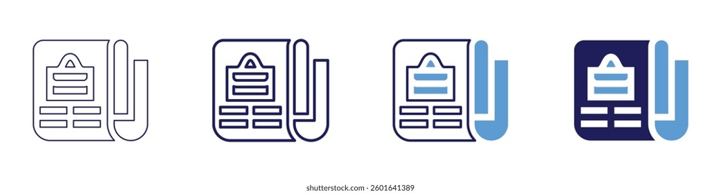 Job portal​ icon in 4 different styles. Thin Line, Line, Bold Line, Duotone. Duotone style. Editable stroke.