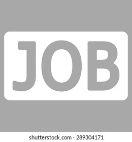 Job icon from Business Bicolor Set. Vector style: flat symbol, white color, rounded angles, silver background.