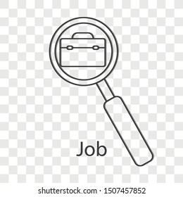 Job icon concept on transparency background. Business symbol set. Line vector illustration use for your project. 