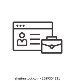 job icon isolated stroke in black color