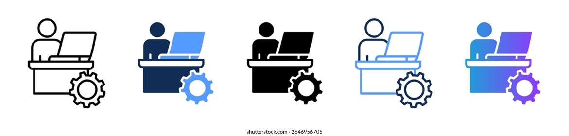 Icono de trabajo Ilustración vectorial múltiple