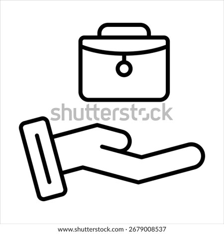 job icon in outline style vector illustration