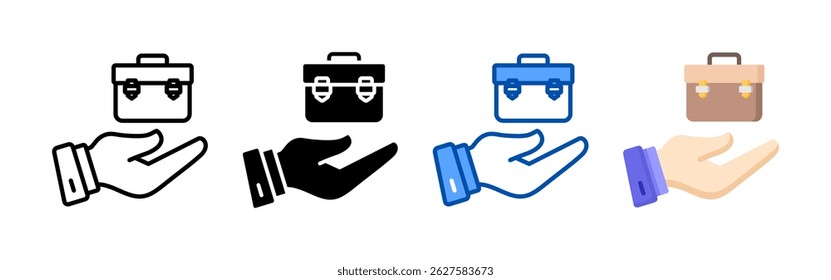 Conjunto de conjuntos de ícones de trabalho. Coleção de ícones de estilo múltiplo perfeita para sites, aplicativos e apresentações. Coleção de ícones de vetor simples
