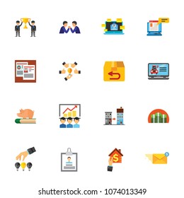 Job icon set. Can be used for topics like business, development, correspondence, management